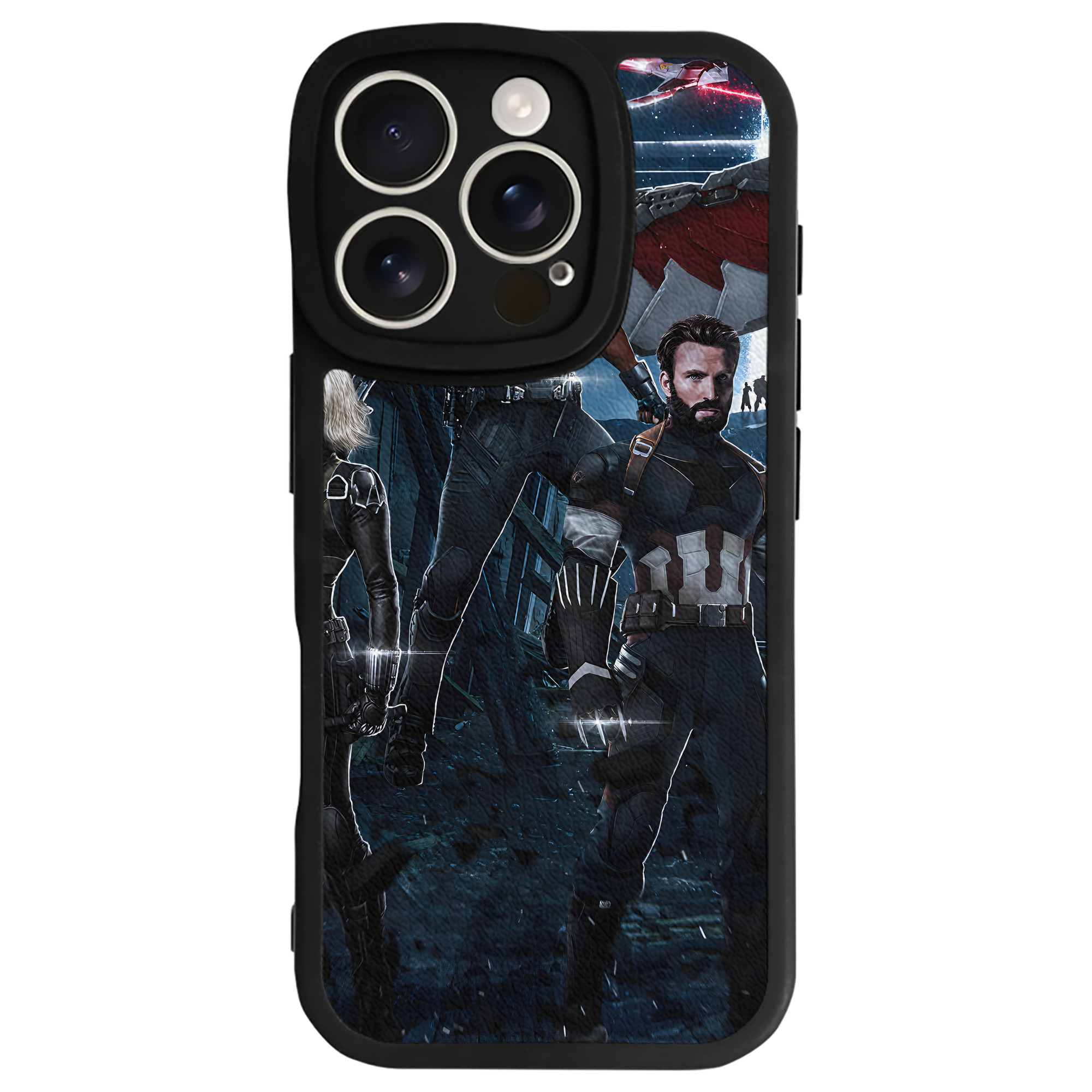 （画像用） アベンジャーズ The Avengers 【iPhone 16シリーズ対応】シリコンスマホケース（レザー調） 材質：シリコン